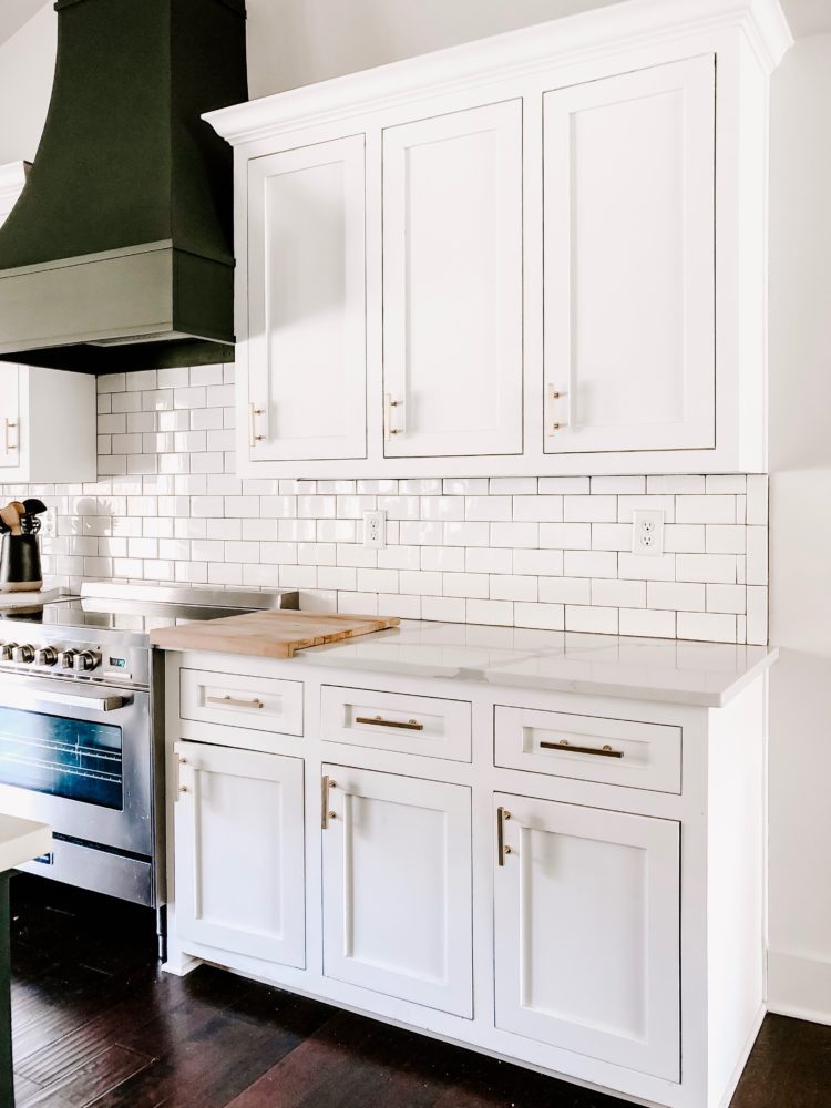 kitchen with white subway tile