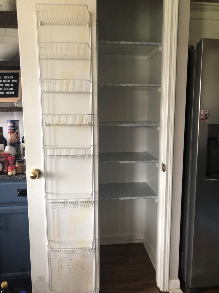 pantry emptied out for cleaning