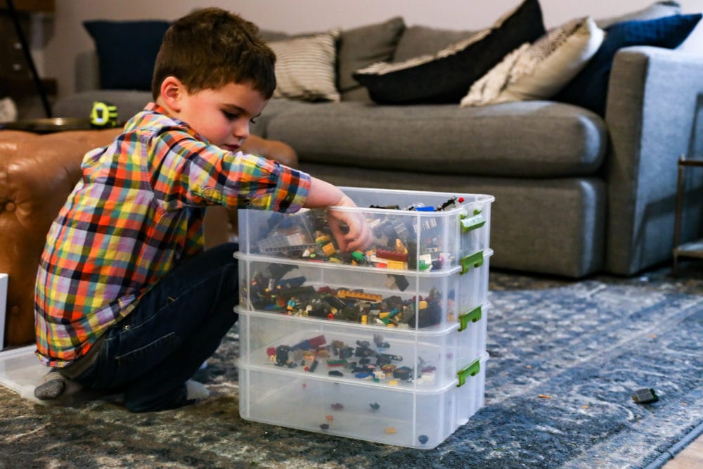 sorting LEGO bricks