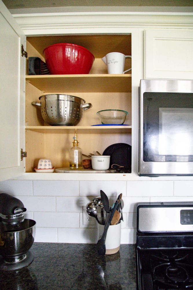 cabinet organized using the Konmari method