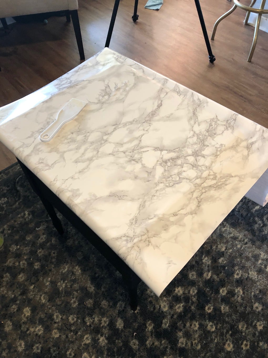 DIY Side Table Makeover (With a Faux Marble Top) Love & Renovations