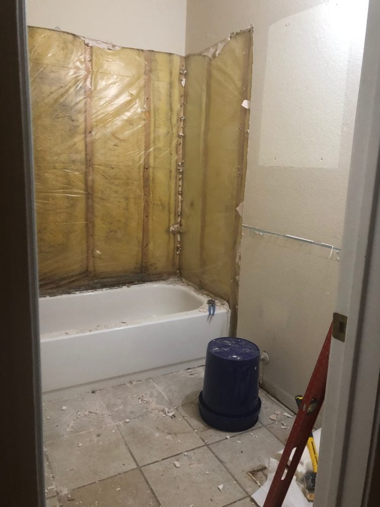 bathroom with walls and fixtures removed
