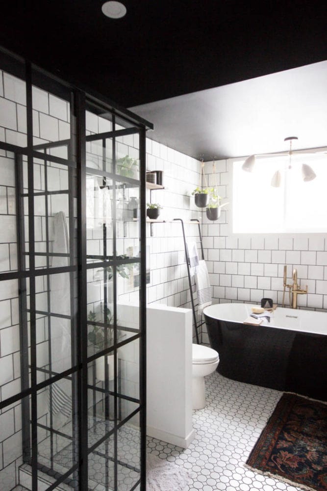 black and white bathroom