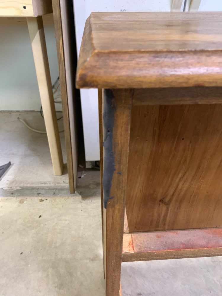 dry epoxy on damaged dresser