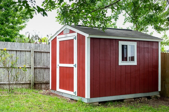 outdoor shed painted red