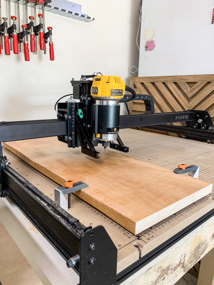 Close-up of X-Carve CNC machine