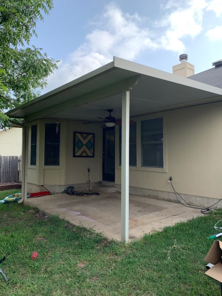 before of back metal patio covering