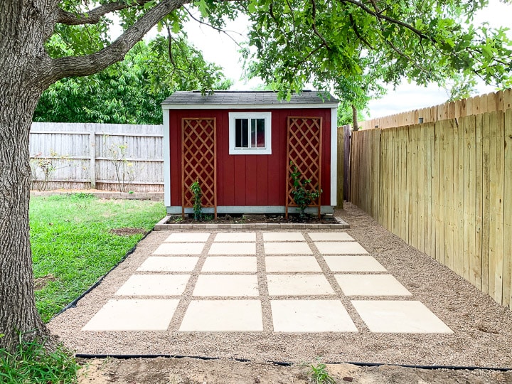 pea gravel patio with pavers 