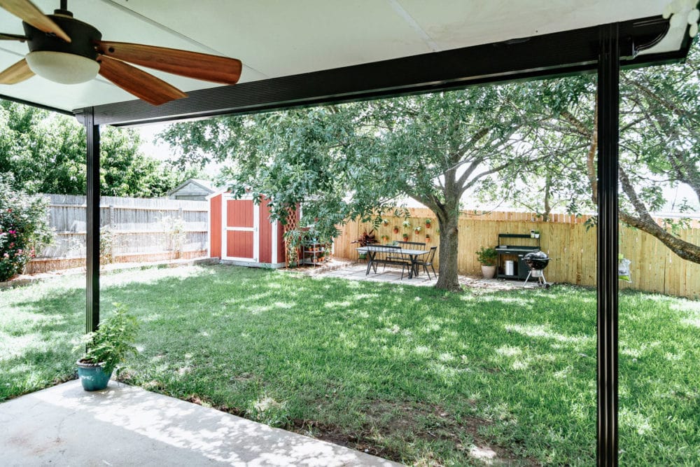 view of patio from back door