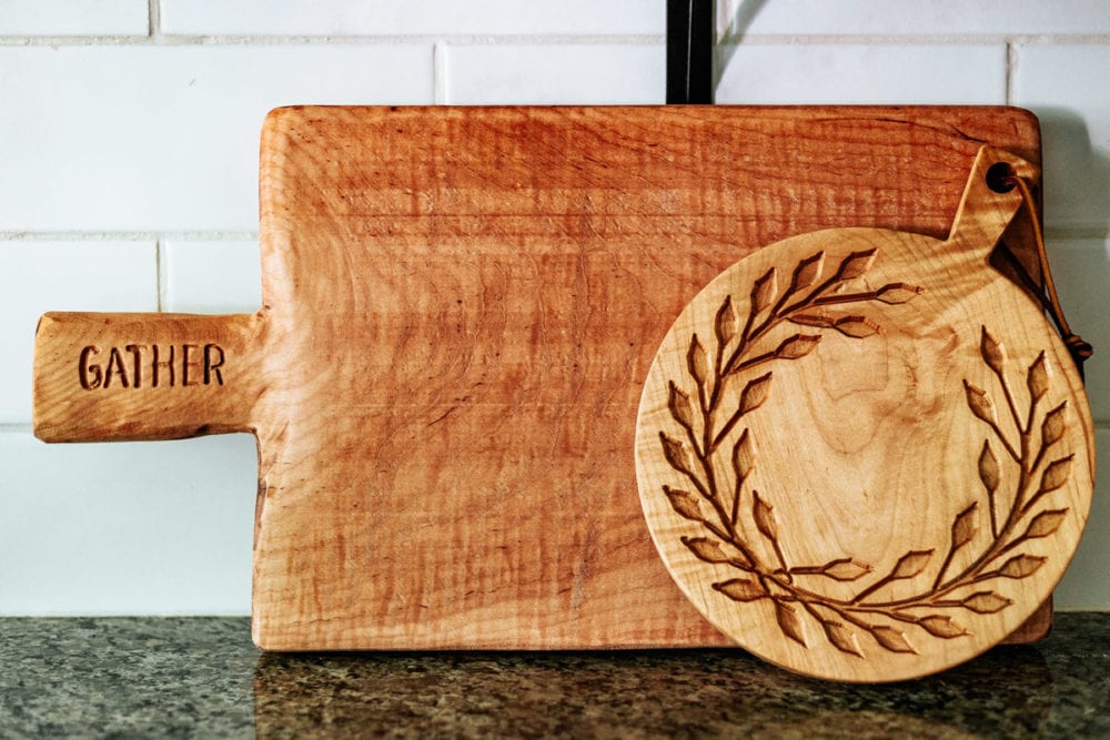 two DIY bread boards