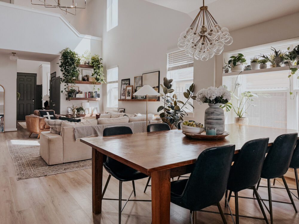 dining room of a house staged to sell