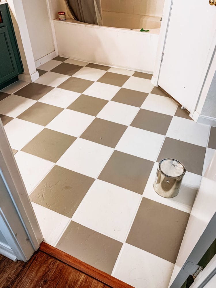 DIY painted tile floor