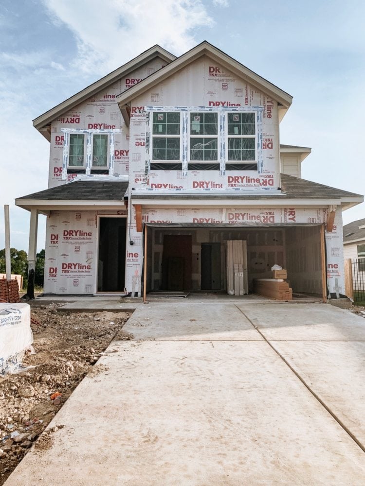 exterior of new home