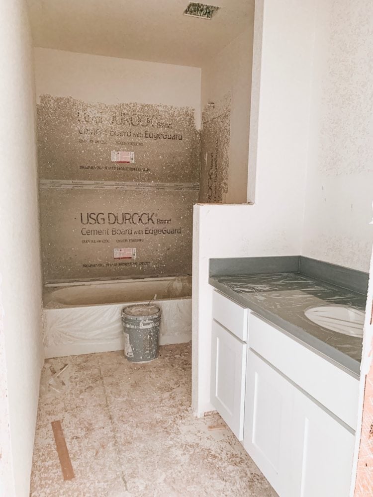 bathroom in a new construction home