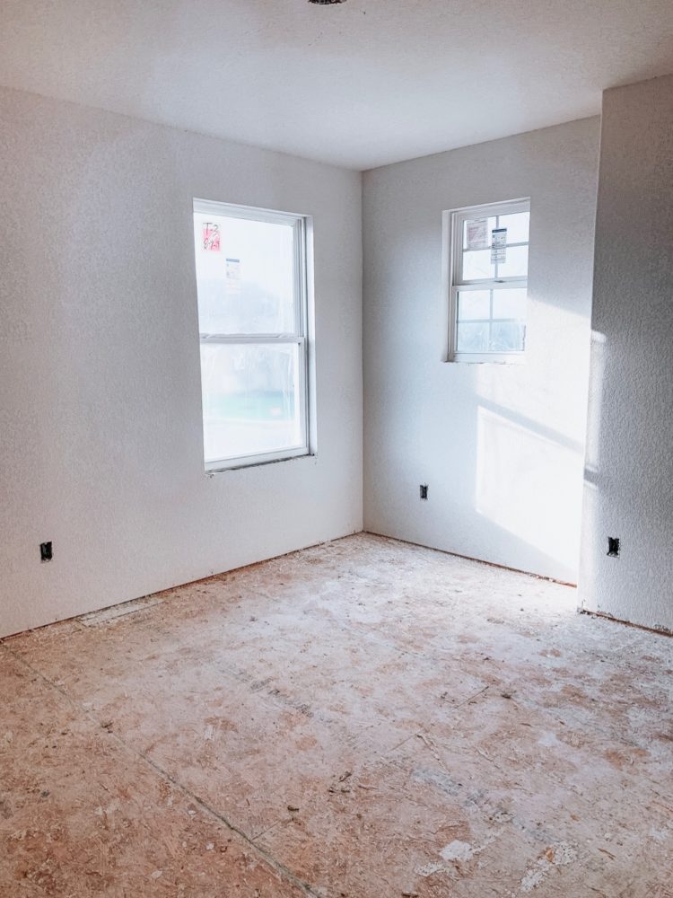 bedroom in a new construction home