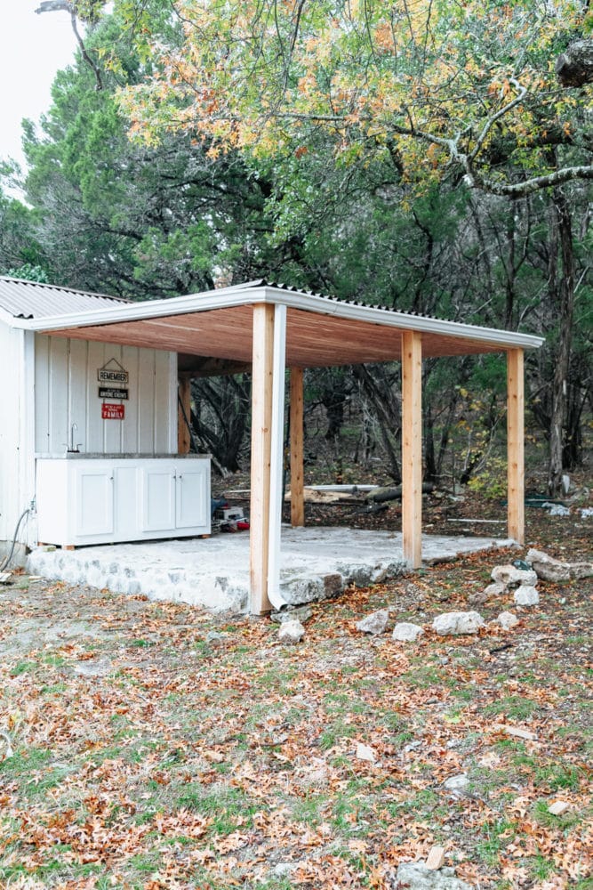 completed diy patio area