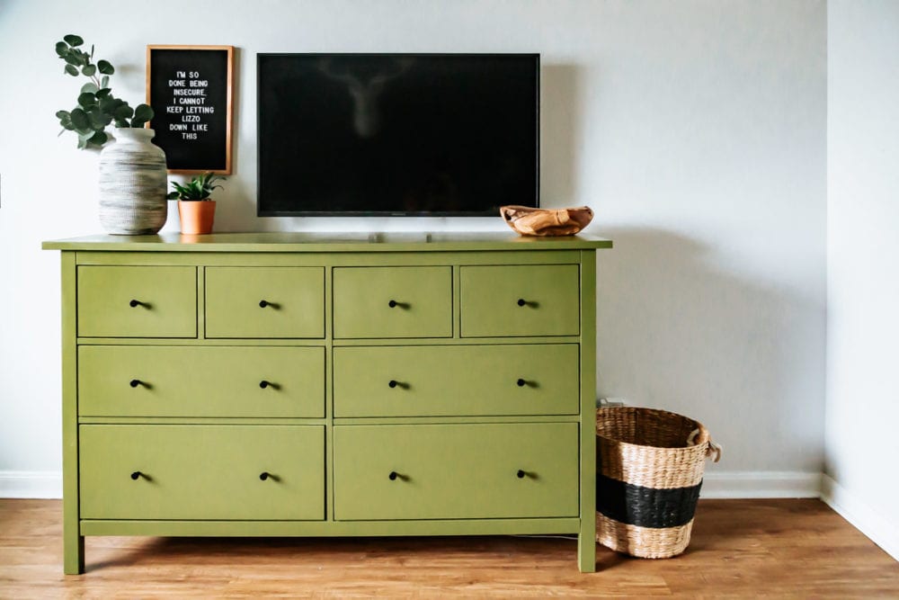 olive green painted dresser