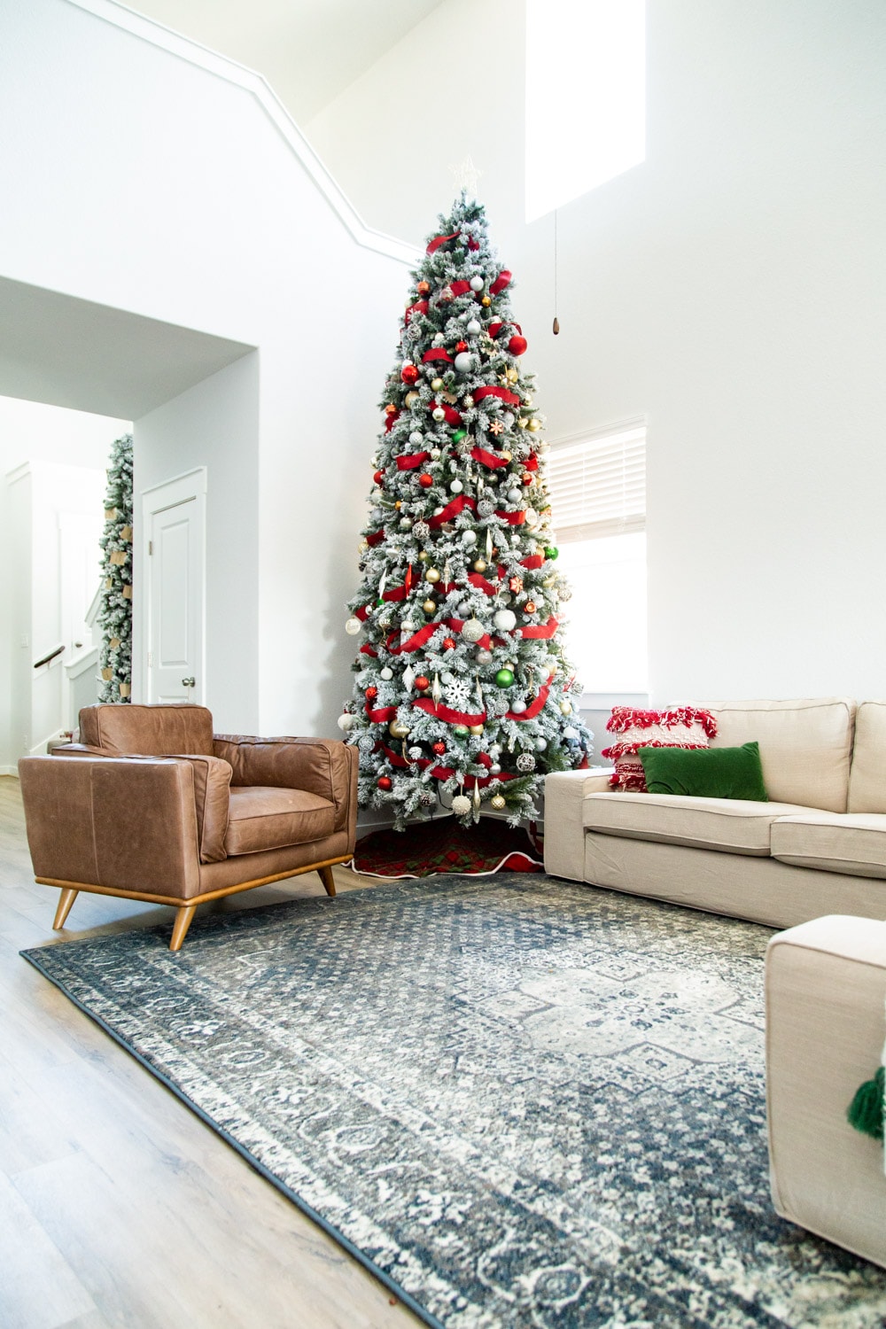 cozy living room with a big leather chair 