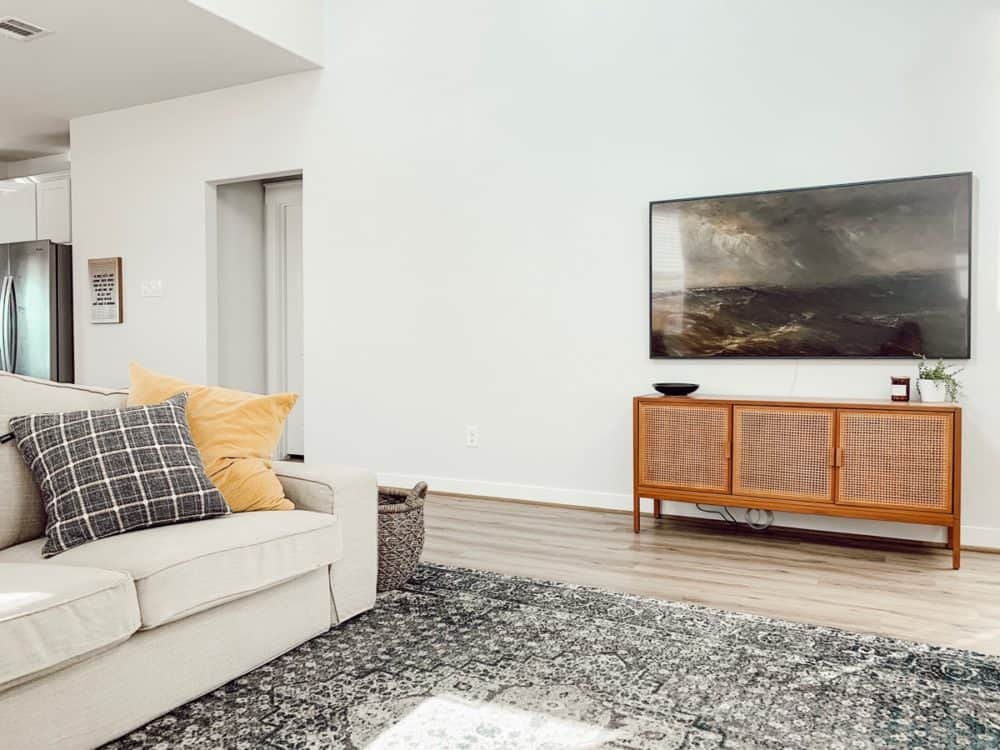 couch and television in living room