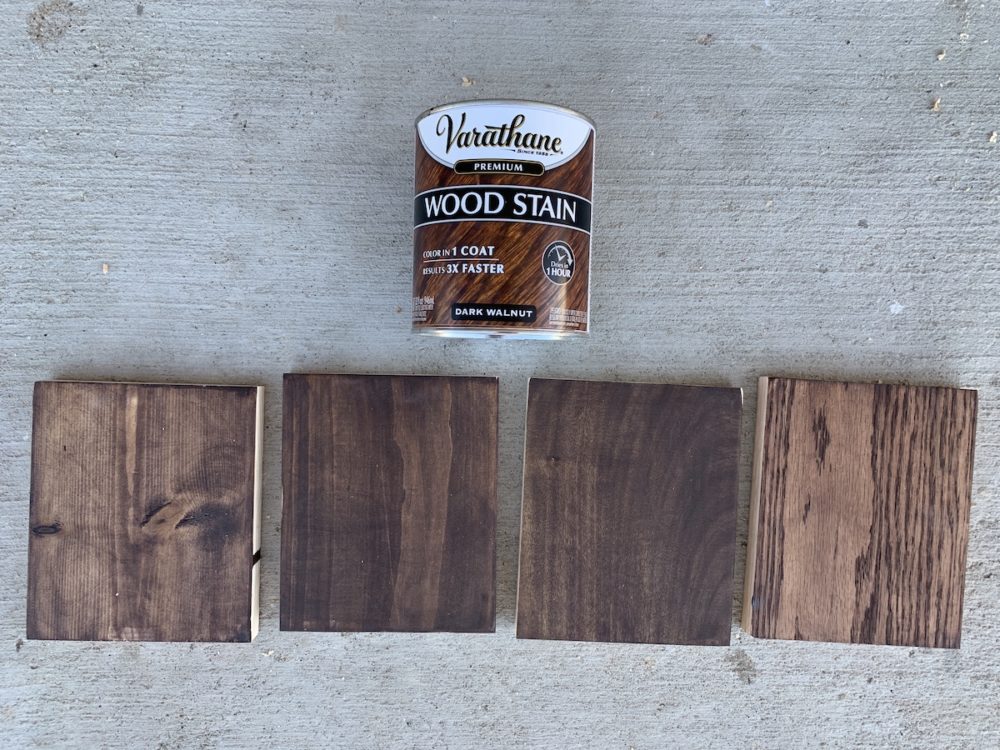 dark walnut stain samples