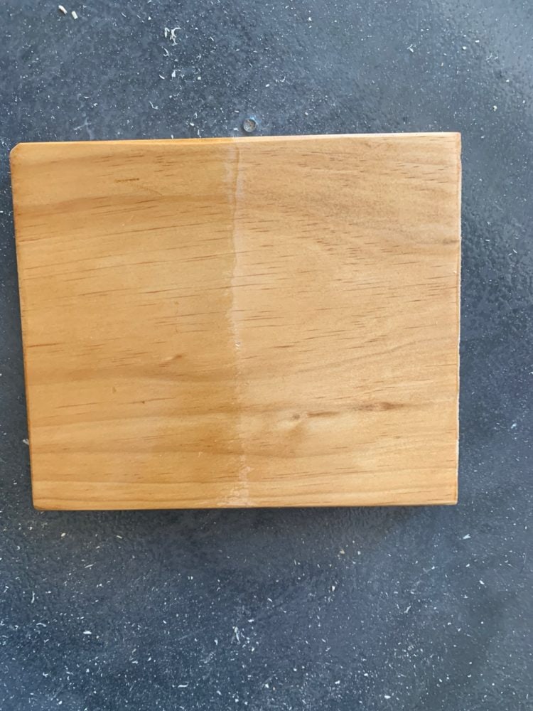 wood sealed with oil and water based poly