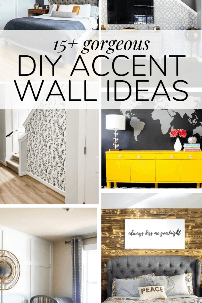 collage of different accent wall ideas