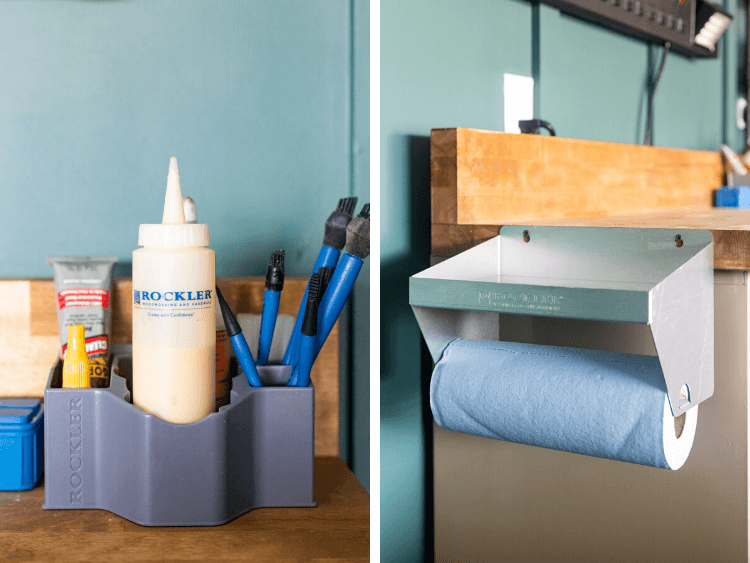 metal shelves in garage