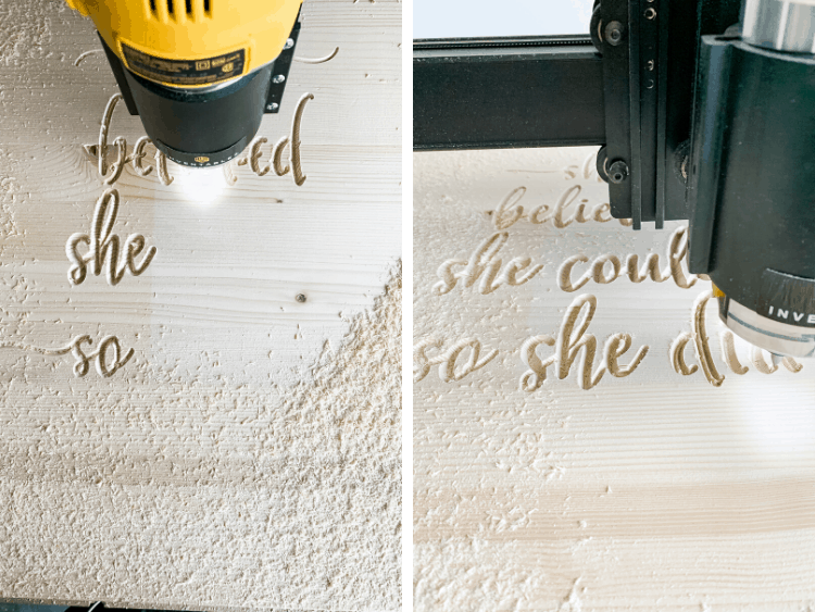 X-Carve CNC router cutting out a design 