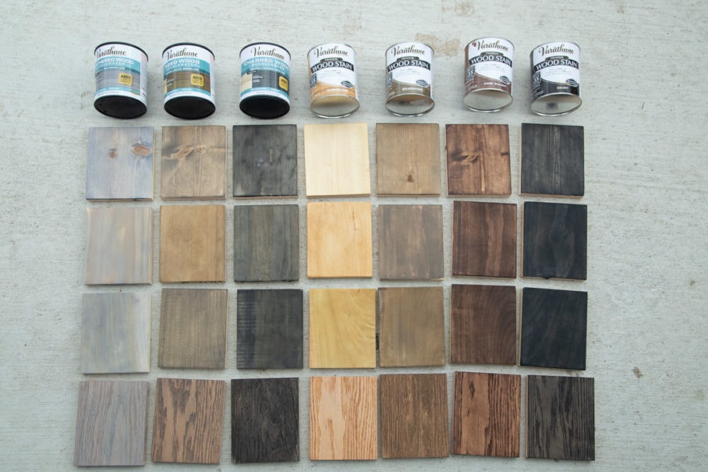 How Six Different Stains Look on Five Popular Types of Wood
