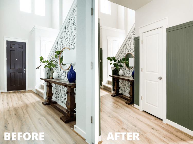 before and after of entry makeover