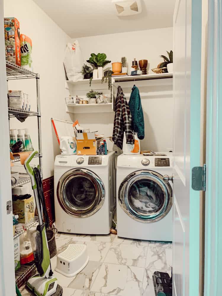 Messy laundry room