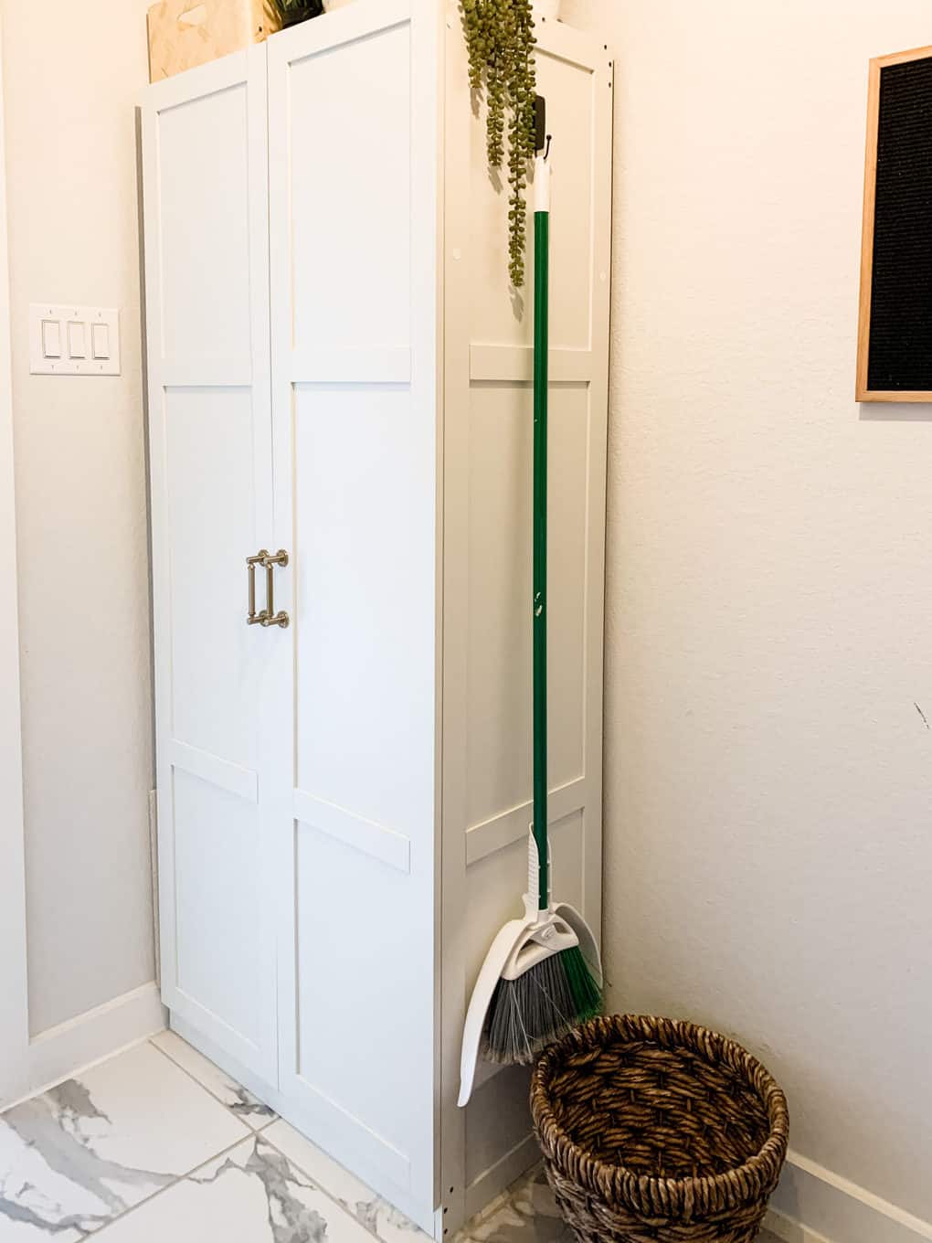 storage cabinet in laundry room