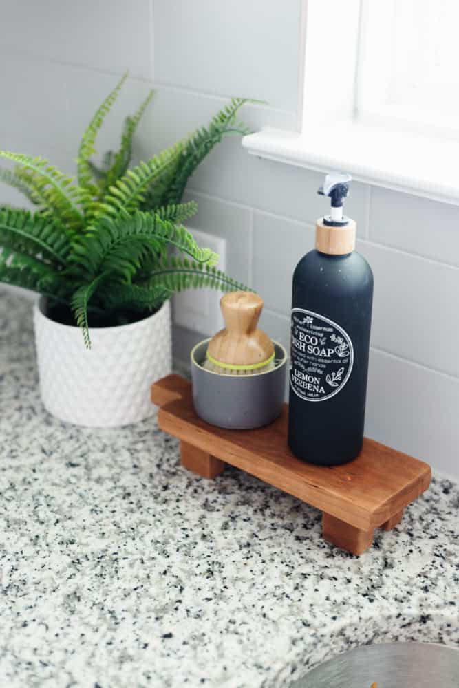 Simple DIY footed tray for soap