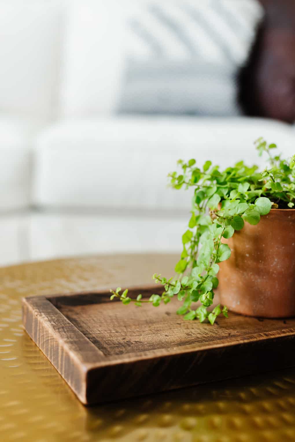 small wood tray with antique distressing