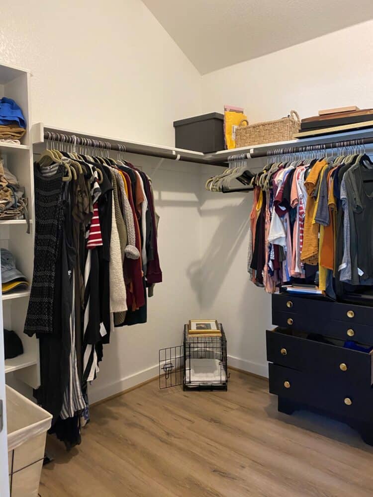 clean closet before makeover 