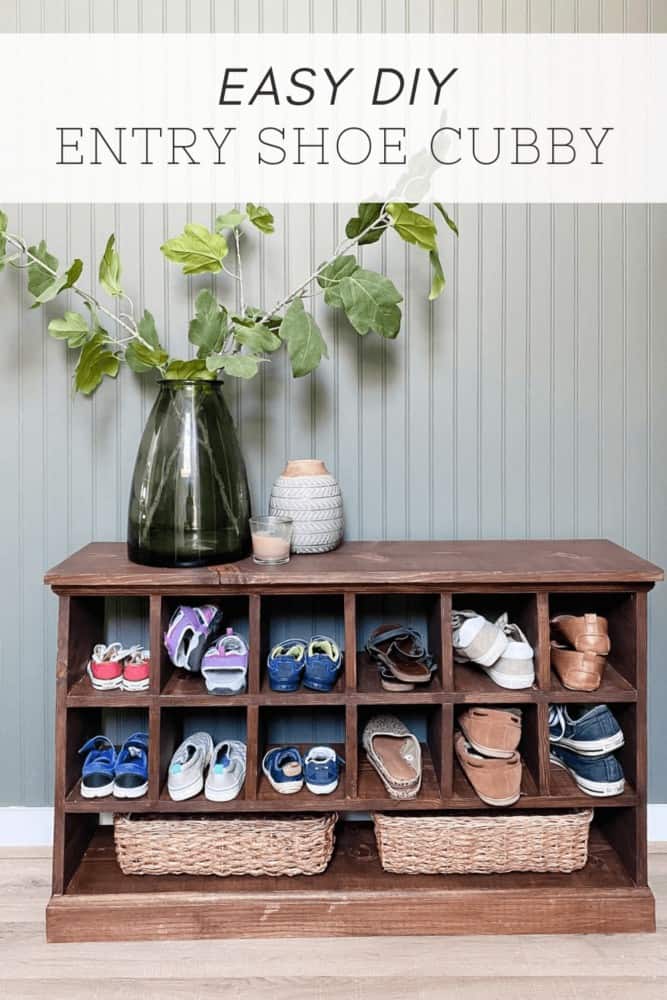 shoe cubby bench