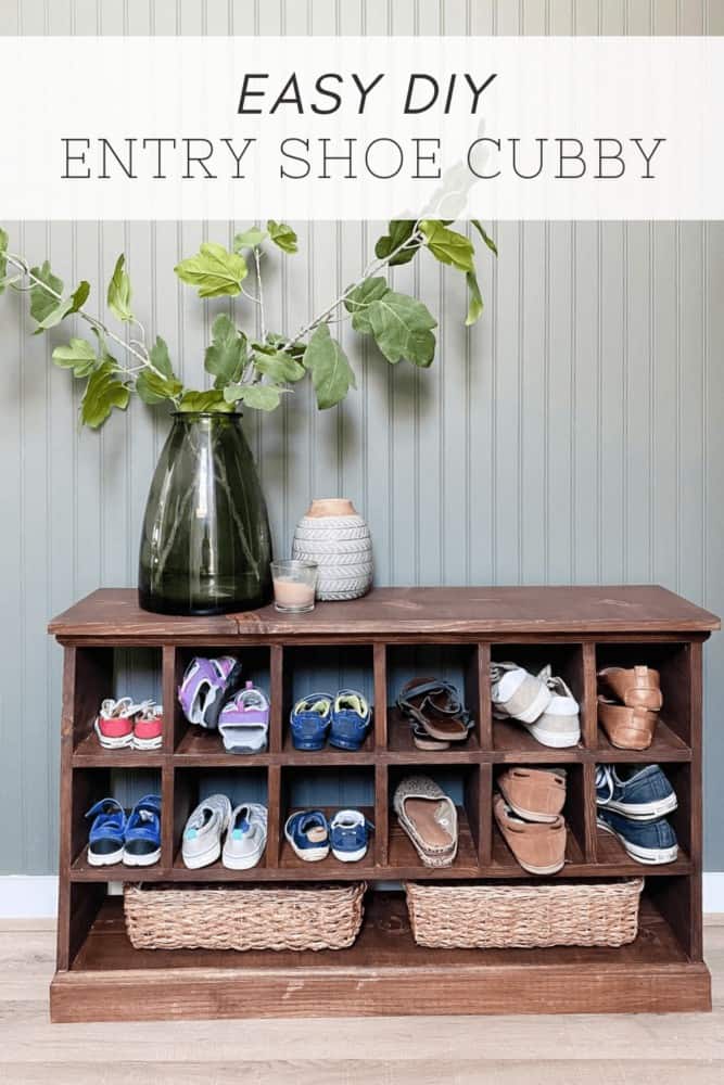 DIY Entryway Shoe Storage Bench