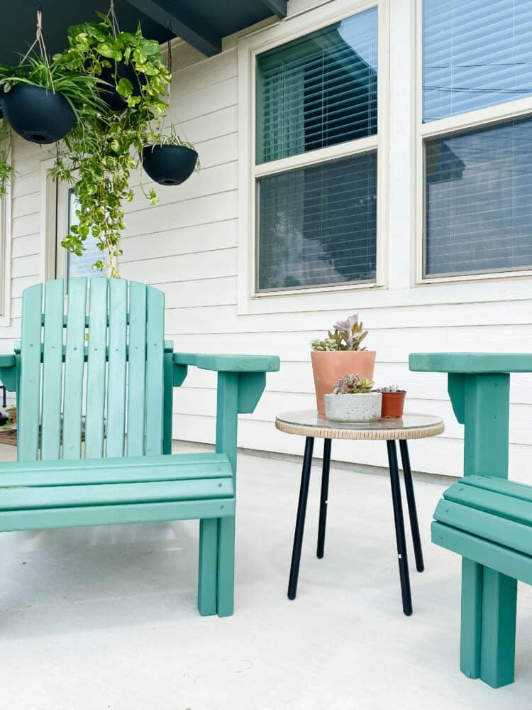 blue Adirondack chairs