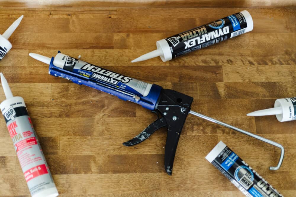 DAP caulk in a caulk gun