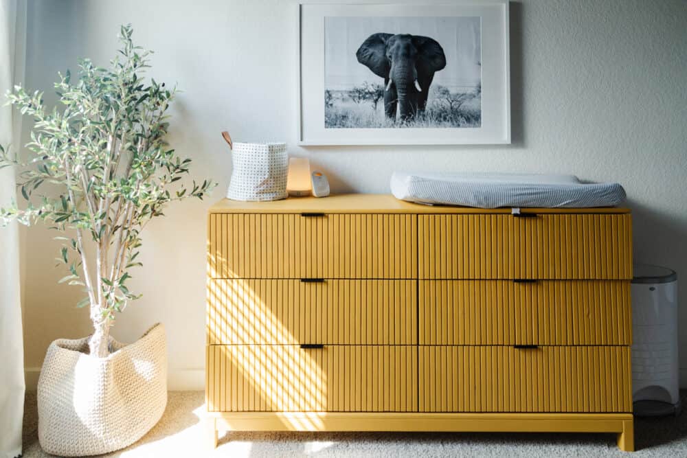 yellow fluted IKEA TARVA dresser
