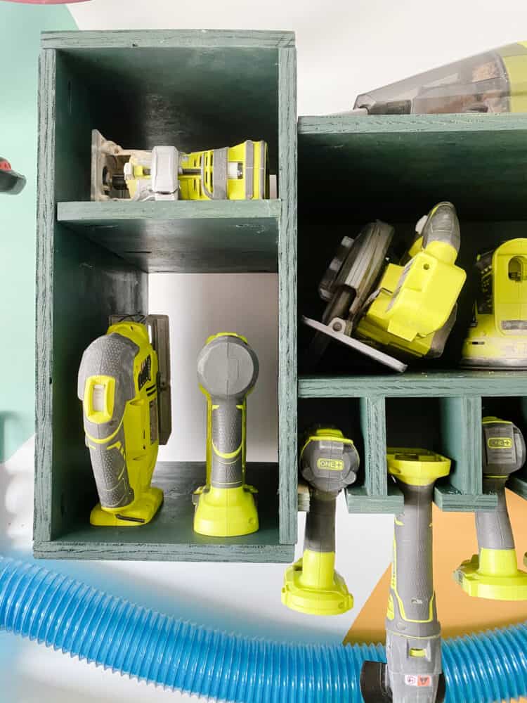 close up of tool organization system