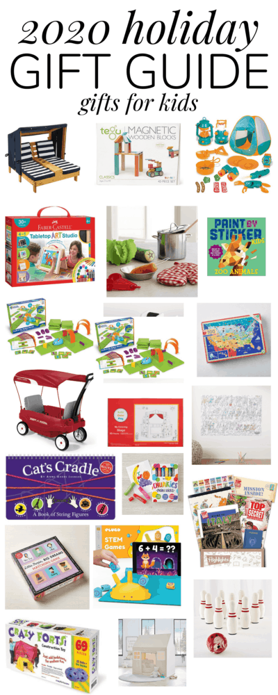 a collage of gift ideas for kids this holiday season