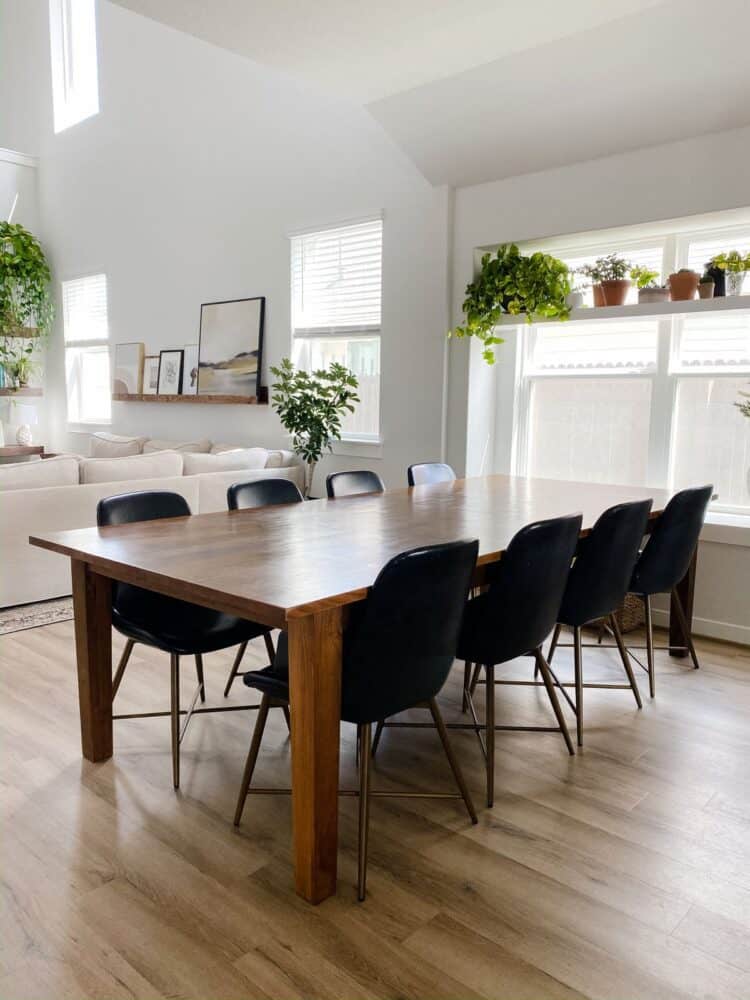 dining room table after deep cleaning and repair 