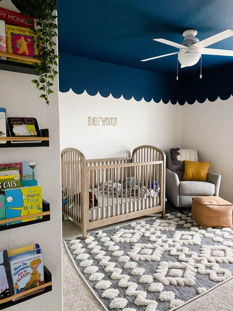 A blue and white boys' nursery