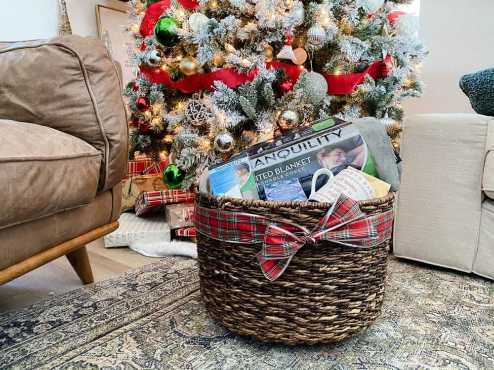 A sleep-themed gift basket