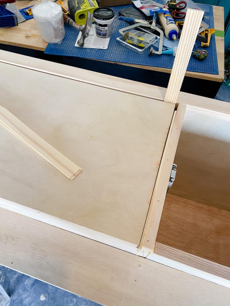close look at how to attach drawer fronts