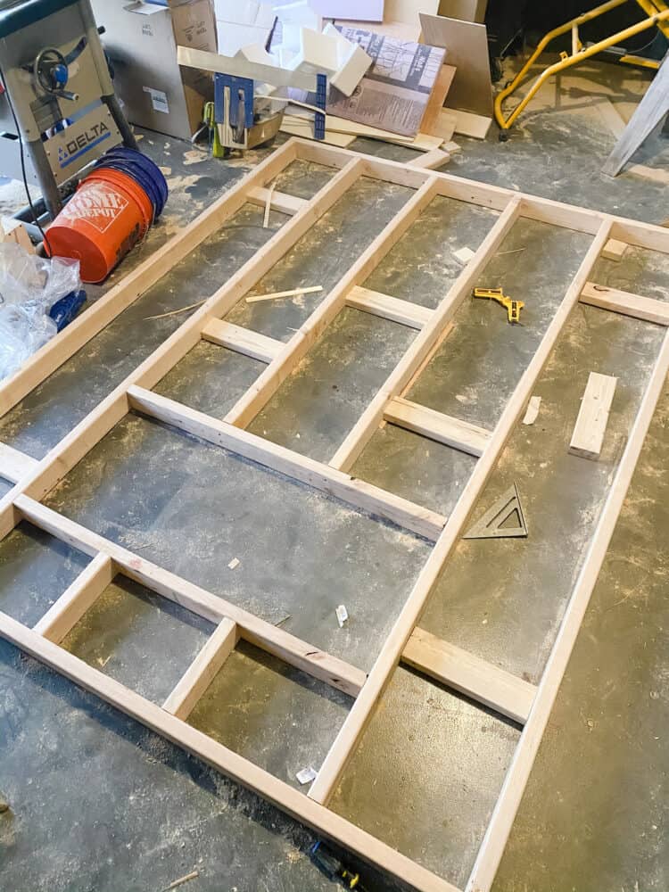 framing of a wall for an electric fireplace insert