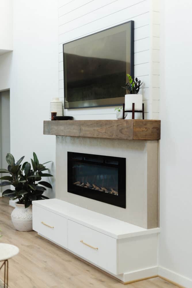 DIY two-story electric fireplace 