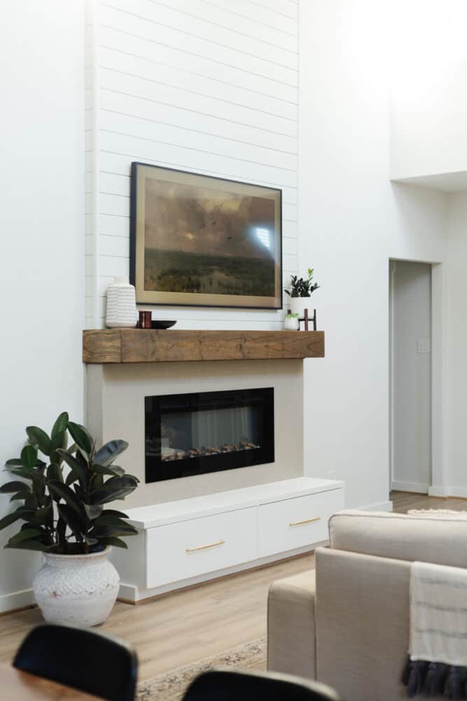 Two-story electric fireplace 