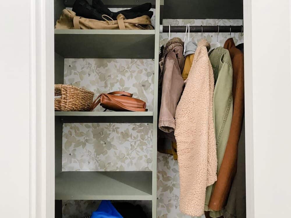Organized entry closet